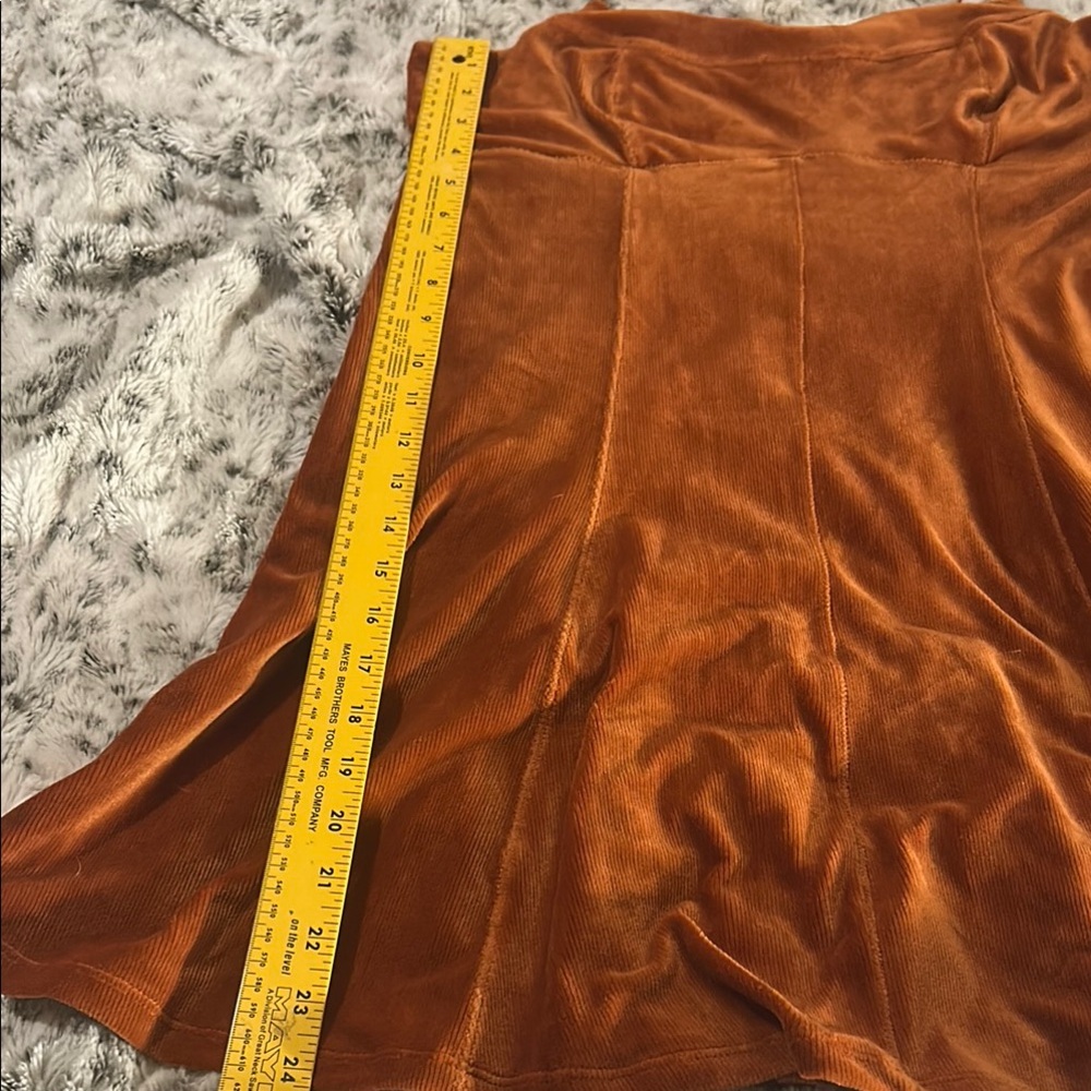Stylish Orange Velvet Dress - Picture 3 of 7